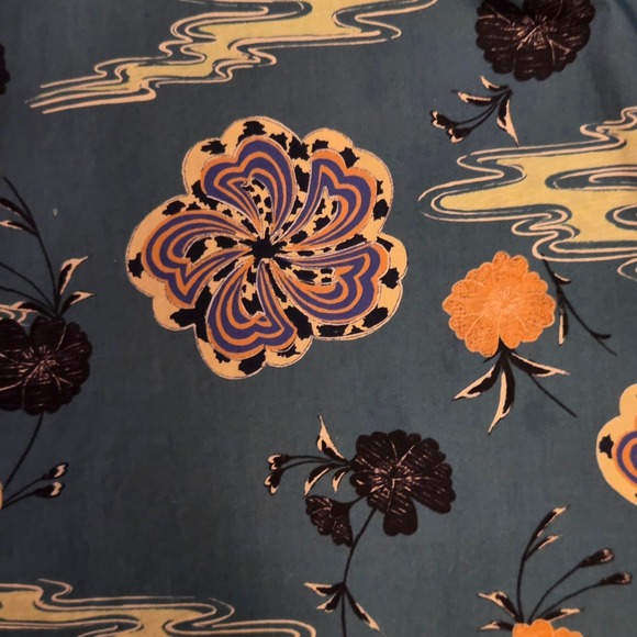 Ulla Johnson Elia Top River Blue Floral Blouse V-Neck Tassel Ruffled Sleeve Sz 2 - Picture 8 of 12